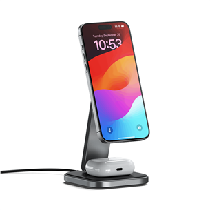 Satechi 2-in-1 Foldable Qi2 Charging Stand - Wireless Charging Dock
