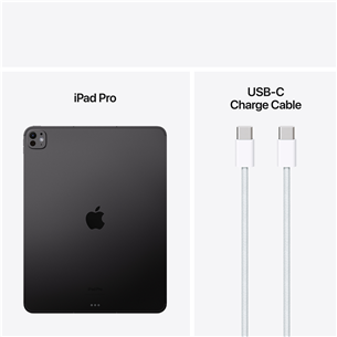 Apple iPad Pro 13”, M4 (2024), 2 TB, matēts, WiFi + 5G, melna - Planšetdators