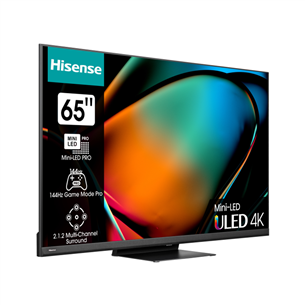 Hisense U8KQ, 65'', 4K UHD, Mini-LED, melna - Televizors