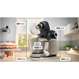 Bosch, Series 6, 1600 W, melna - Virtuves kombains