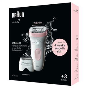 Braun Silk epil 7, белый/розовый - Эпилятор