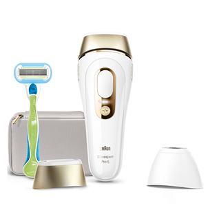 Braun Silk-expert Pro 5, balta/zelta - Fotoepilators