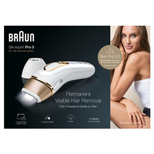 Braun Silk-expert Pro 5, balta/zelta - Fotoepilators