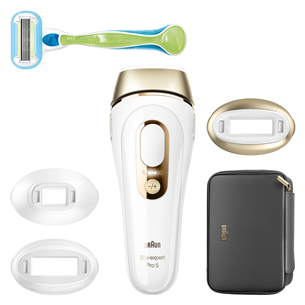 Braun Silk-expert Pro 5, balta/zelta - Fotoepilators PL5242