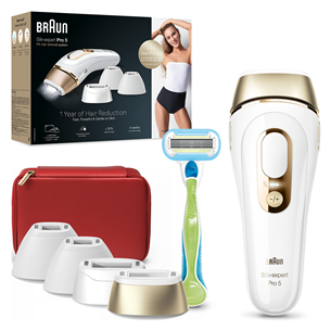 Braun Silk-expert Pro 5, white/golden - IPL Hair removal