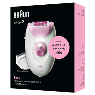 Braun Silk epil 3, белый/розовый - Эпилятор