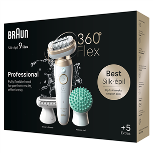 Braun Silk epil 9 Flex, белый - Эпилятор