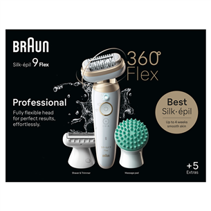 Braun Silk epil 9 Flex, белый - Эпилятор