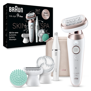 Braun Silk epil 9 Flex SkinSpa, white - Epilator