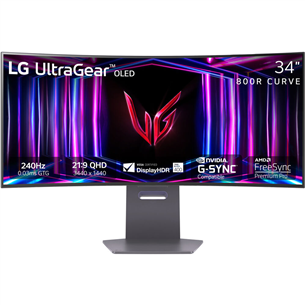 LG UltraGear OLED, 34'', WQHD, OLED, 240 Hz, izliekts, melna - Monitors 34GS95QE-B
