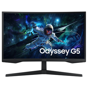 Samsung Odyssey G5 G55C, 27'', QHD 165 Hz, LED VA, izliekts, melna - Monitors LS27CG552EUXEN