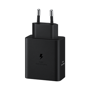 Samsung Dual USB-C, 50 W, melna - Lādētājs