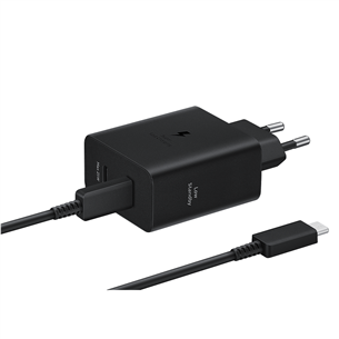 Samsung Dual USB-C, 50 W, melna - Lādētājs