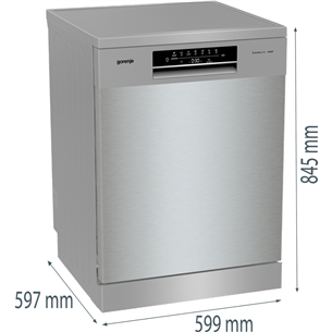 Gorenje, 16 place settings, grey - Free standing dishwasher