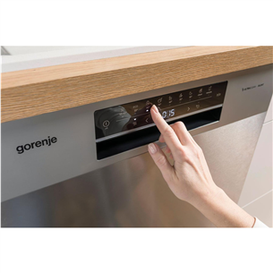 Gorenje, 16 комплектов посуды, серый - Отдельностоящая посудомоечная машина