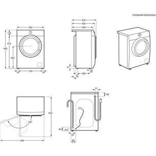 Electrolux, Perfect Care 600, 6 kg, depth 37.8 cm, 1200 rpm - Front load washing machine