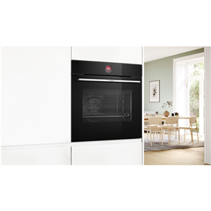 Bosch, Series 8, pyrolytic cleaning, 71 L, black - Built-in oven