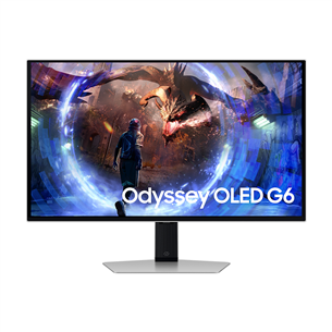 Samsung Odyssey OLED G6, 27'', 360 Hz, QHD, OLED, sudraba - Monitors LS27DG602SUXEN