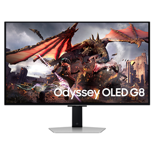 Samsung Odyssey OLED G8, 32'', 240 Hz, UHD, OLED, sudraba - Monitors LS32DG802SUXDU