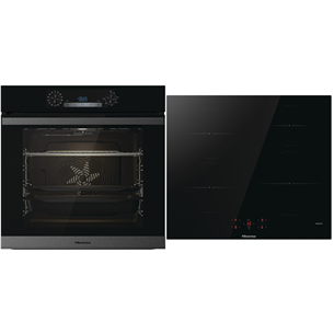 Hisense, 77 L, black - Built-in oven + induction hob BSA65226AB+HI6401BSC