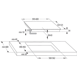 Hisense, width 59.5 cm, frameless, black - Built-in Induction Hob