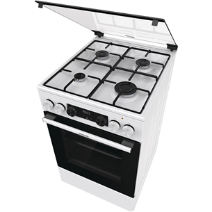 Gorenje, 62 L, width 50 cm, white - Gas cooker with electric oven