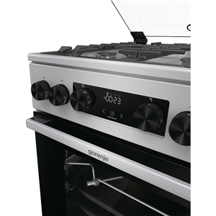 Gorenje, 70 L, width 50 cm, inox - Gas cooker with electric oven