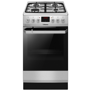 Hansa, 65 L, 50 cm, inox - Gas cooker with electric oven