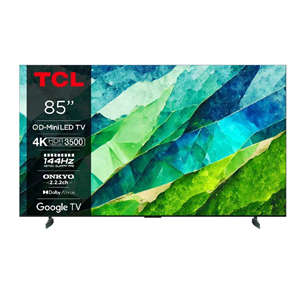 TCL C855, 85'', 4K UHD, Mini-LED, brushed titanium - TV