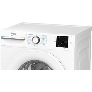 Beko, 7 kg, depth 49.6 cm, 1000 rpm - Front load washing machine