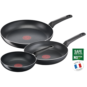 Tefal Simple Cook, 3 priekšmeti, 20/24/28 cm, melna - Pannu komplekts