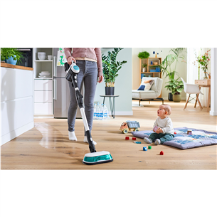 Bosch Unlimited 7 ProHygienic Aqua, 2in1, melna/balta - Bezvadu putekļu sūcējs