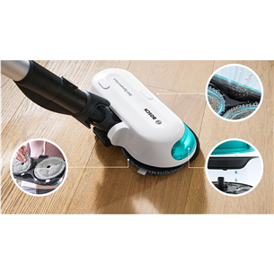 Bosch Unlimited 7 ProHygienic Aqua, 2in1, melna/balta - Bezvadu putekļu sūcējs