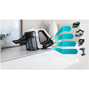 Bosch Unlimited 7 ProHygienic Aqua, 2in1, melna/balta - Bezvadu putekļu sūcējs