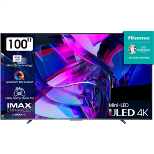 Hisense U7KQ, 100'', Ultra HD, Mini LED, melna - Televizors