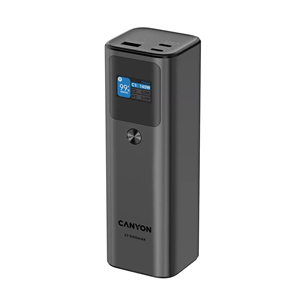 Canyon PB-2010, 27 000 mAh, USB-A, USB-C, melna - Portatīvais barošanas avots