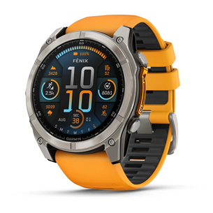 Garmin Fenix 8 Sapphire, 51 мм, серый/оранжевый - Спортивные часы 010-02905-11