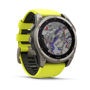 Garmin Fenix 8 Sapphire Solar, 51 mm, titāna/dzeltena - Viedpulkstenis