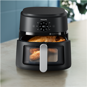 Philips Airfryer 2000, 6.2 L, 1700 W, melna - Karstā gaisa friteris