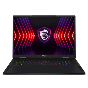 MSI Raider 18 HX A14V 20th Anniversary Bundle, 18'', 120 Hz, UHD+, Mini LED, i9, 32 GB, 2 TB, RTX 4080, melna - Portatīvais dators