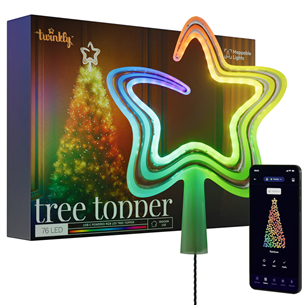 Twinkly Tree Topper, RGB, 76 LED, USB-C, white - Smart Christmas tree topper TWTT030SPP-GUSB