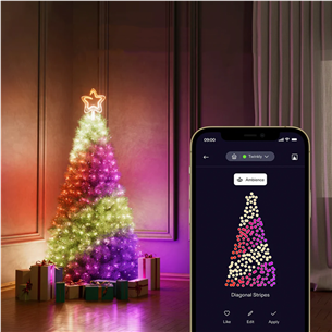 Twinkly Tree Topper, RGB, 76 LED, USB-C, white - Smart Christmas tree topper