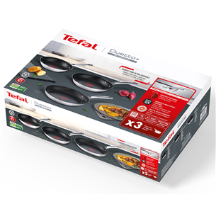 Tefal Duetto+, 20/24/28 cm, 3 priekšmeti, nerūsējošā tērauda - Pannu komplekts