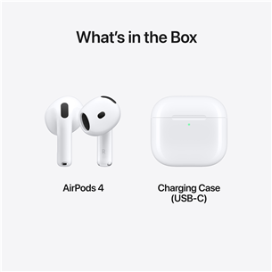 Apple Airpods 4 ANC, balta - Bezvadu austiņas