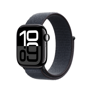 Apple Watch Series 10 GPS, 42 mm, sport loop, jet black aluminium / ink - Smart watch