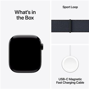 Apple Watch Series 10 GPS, 42 mm, sport loop, melna alumīnija / melna - Viedpulkstenis