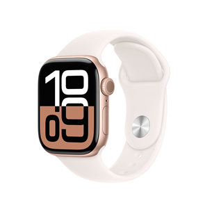 Apple Watch Series 10 GPS, 42 mm, sport band, S/M, rozā alumīnijs / rozā - Viedpulkstenis