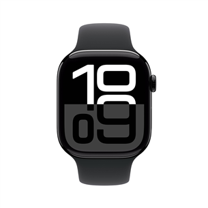 Apple Watch Series 10 GPS, 46 mm, sport band, S/M, melns alumīnijs / melna - Viedpulkstenis