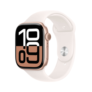 Apple Watch Series 10 GPS, 46 mm, sport band, S/M, rozā alumīnijs / rozā - Viedpulkstenis MWWT3ET/A