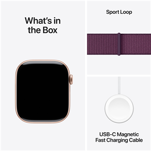 Apple Watch Series 10 GPS, 46 mm, sport loop, rose gold aluminium / plum - Smart watch